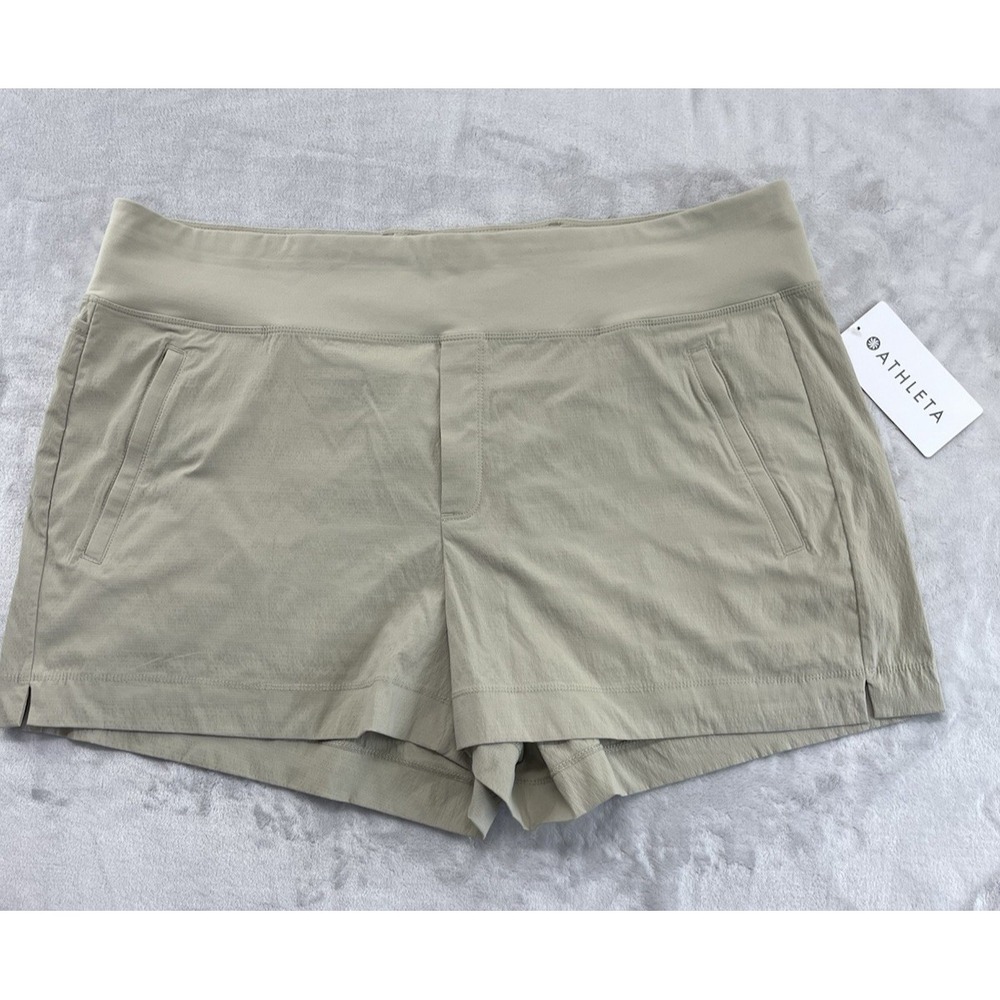 Athleta Trekkie North ECRR Short Women 20 Beige Semi-Fitted  Ripstop UPF Hike